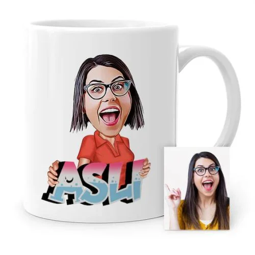 Kişiye Özel İsimli Karikatür Beyaz Kupa Bardak